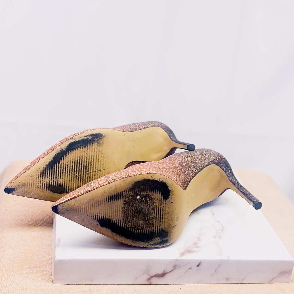 Women's Ombre Pink Sparkle Heels Black Prom Stiletto Pump CARVELA KURT GEIGER 7 - Picture 9 of 13